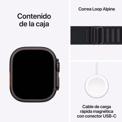 Apple Watch Ultra 3 GPS Cellular 49mm Titanio Correa Alpine Loop Negro (L)