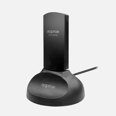 Adaptador USB WIFI 6E APPROX 5400 Mbps con Antena 5Dbi en 6 GHz - Cable Negro