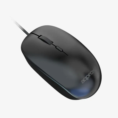Mouse Approx APPXM150 con Cable 1600 DPI Ajustables 4 Botones Color Negro