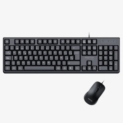 TECLADO Y MOUSE APPROX LIGERO Y COMPACTO CON CABLE USB 1.45m 1200dpi