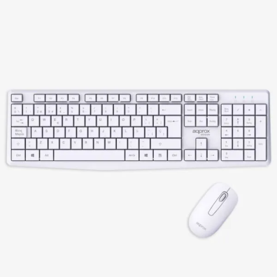 Teclado y Mouse Inalámbricos Multimedia Blanco 1000 DPI - Approx Wireless APPMX420W