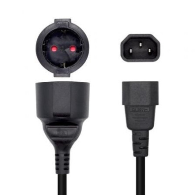 Adaptador Alimentación Aisens C14 Macho a CEE7 Hembra 25cm