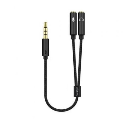 Cable Estéreo Jack 3.5mm Macho a 2x Hembra 25cm - Aisens A128-0416