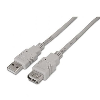 Cable Alargador USB 2.0 Aisens A101-0013/ USB Macho - USB Hembra 1.8m