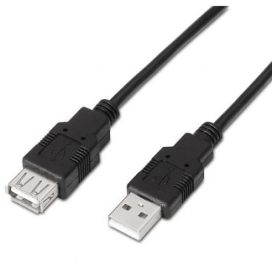 Cable Alargador USB 2.0 Aisens - Macho a Hembra 1.8m | Alta Velocidad
