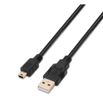 Cable USB 2.0 Aisens 1m - Conexión USB Macho a MiniUSB Macho