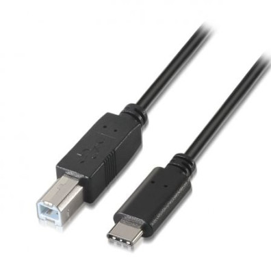 Cable Impresora Aisens A107-0053 USB 2.0 Tipo-C Macho a USB Tipo-B Macho 480Mbps 1m - Negro