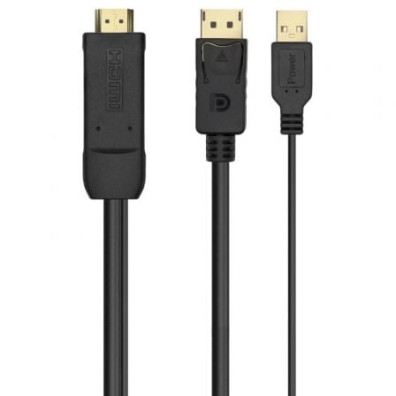 Cable Conversor Aisens A122-0641 HDMI a DisplayPort + USB Macho 2250Mbps 1.8m