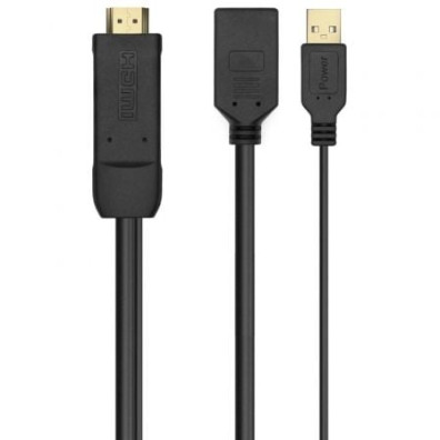Cable Conversor Aisens 4K HDMI Macho a DisplayPort Hembra y USB Macho 10W 2250Mbps 10cm + 10cm