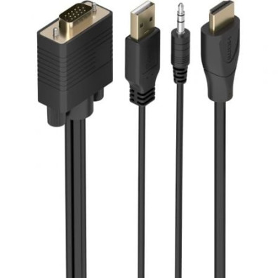 Cable Conversor Aisens A122-1013 - HDMI Macho - SVGA Macho - USB Macho - 1m