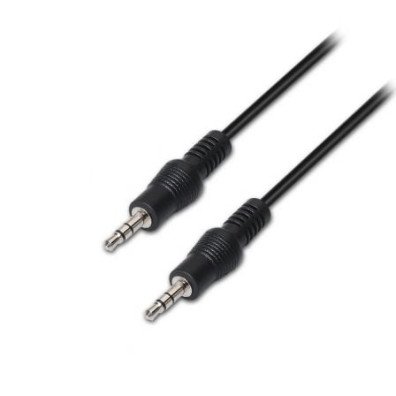 Cable Estéreo Aisens A128-0143 - Jack 3.5 Macho a Jack 3.5 Macho - Hasta 0.1W - 3m