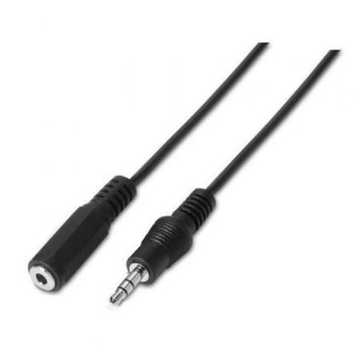 Cable Estéreo Aisens A128-0145 Jack 3.5 Macho - Jack 3.5 Hembra/ Hasta 0.1W/ 1.5m
