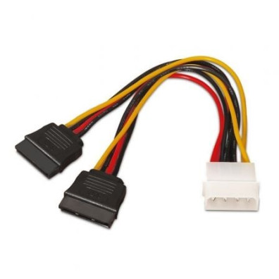 Cable Duplicador de Alimentación Aisens A131-0161 - Conector Molex 4 PIN Macho a 2x SATA Hembra - Hasta 54W