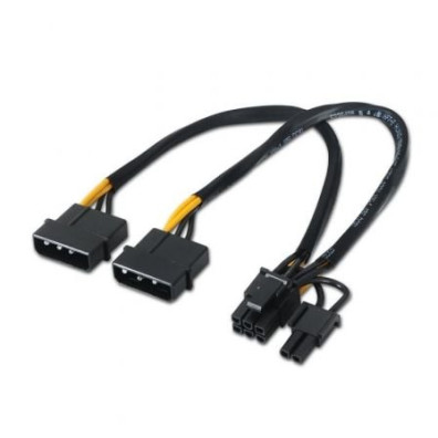 Cable de Alimentación Tarjeta Gráfica Aisens A131-0165 - 2x Molex Macho, Molex 6+2 PIN Macho - Hasta 54W