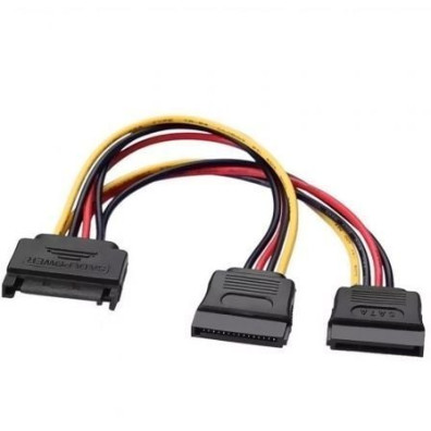 Cable de Alimentación Aisens A131-0353 SATA Macho - 2x SATA Hembra 54W 20cm