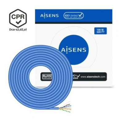 Bobina de Cable RJ45 Cat.6 Aisens UTP 100m LSZH CPR Dca AWG24