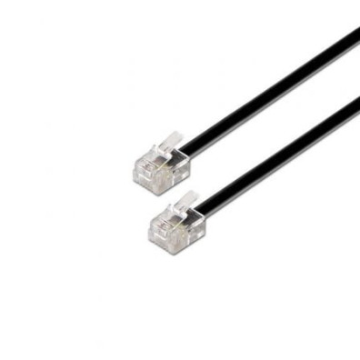 Cable de Teléfono RJ11 6P4C Aisens A143-0319/ 2m - Negro