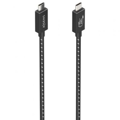 Cable USB 4.0 Tipo-C Aisens A156-0866/ USB Tipo-C Macho - USB Tipo-C Macho/ Hasta 240W/ 40Gbps/ 50cm - Gris