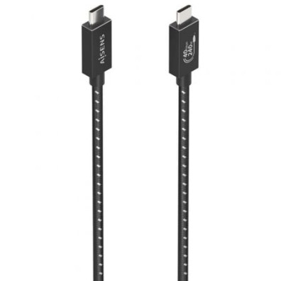 Cable USB 4.0 Tipo-C Aisens A156-0868/ USB Tipo-C Macho - USB Tipo-C Macho/ Hasta 240W/ 40Gbps/ 1.5m - Gris