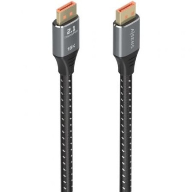 Cable DisplayPort 2.1 16K Aisens A158-0901/ DisplayPort Macho - DisplayPort Macho/ 80Gbps/ 1m - Negro