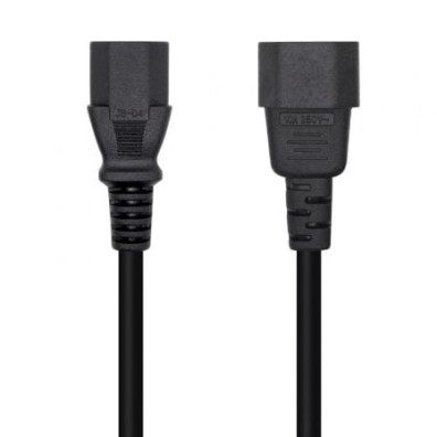 Cable Alimentación Aisens A132-0532/ IEC C13 Hembra - IEC C14 Macho/ 10m - Negro
