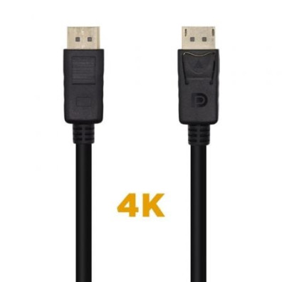 Cable DisplayPort 1.2 4K Aisens A124-0455/ DisplayPort Macho - DisplayPort Macho/ 1m - Negro