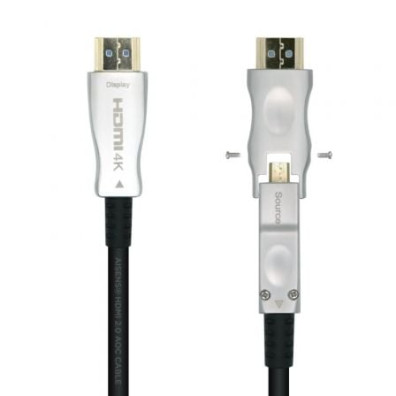 Cable HDMI 2.0 AOC 4K Desmontable Aisens A148-0510/ HDMI Macho / D Macho - HDMI Macho/ 15m - Negro