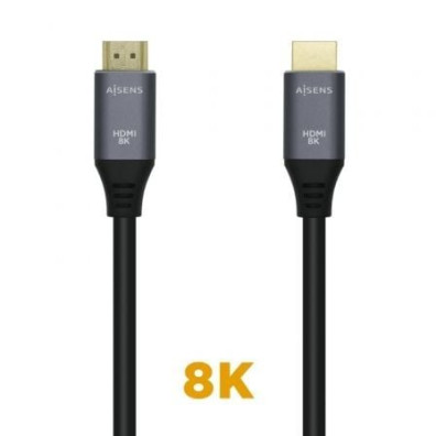 Cable HDMI 2.1 8K Aisens A150-0429/ HDMI Macho - HDMI Macho/ 3m - Gris Negro