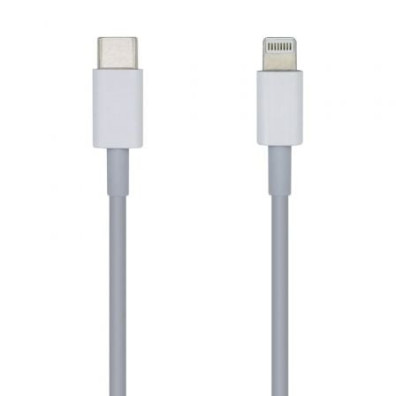 Cable USB 2.0 Tipo-C Lightning Aisens A102-0442/ Lightning Macho - USB Tipo-C Macho/ 480Mbps/ 1m - Blanco