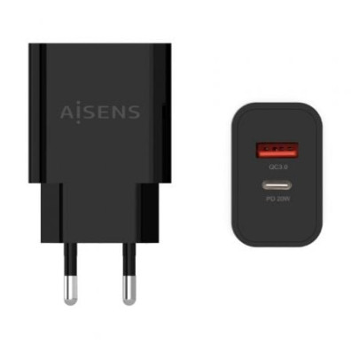 Cargador de Pared Aisens A110-0682/ 1xUSB Tipo-C/ 1x USB - 20W