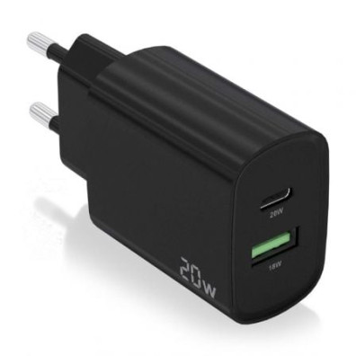 Cargador de Pared Aisens A110-0755/ 1xUSB Tipo-C/ 1xUSB - 20W
