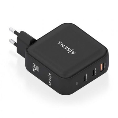 Cargador de Pared GaN Aisens ASCH-140W3P031-BK/ 2xUSB Tipo-C/ 1xUSB