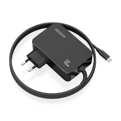 Cargador de Portátil GaN Aisens ASCH-1PD90WL034-BK con Cable 1.8m y 90W - USB Tipo-C