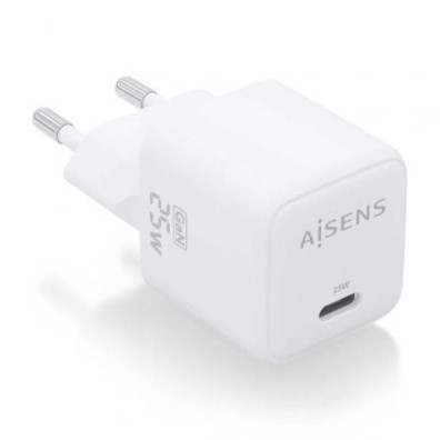 Cargador de Pared GaN Aisens ASCH-25W1P012-W/ Tipo-C USB 1x