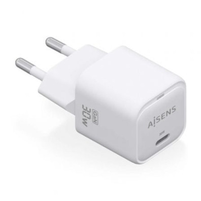 Cargador de Pared GaN Aisens Tipo-C 30W1P018-W con 1xUSB - Compatibilidad de Carga Rápida