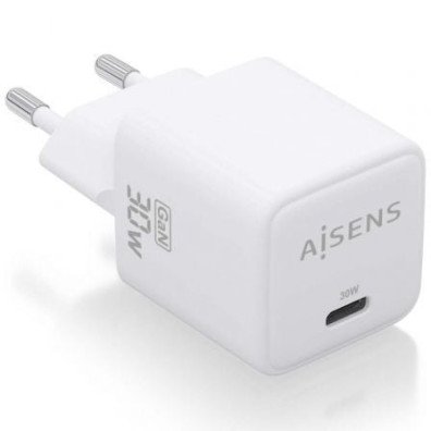 Cargador de Pared GaN Aisens ASCH-30W1P035-W/ USB Tipo-C