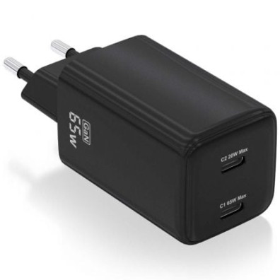 Cargador de Pared GaN Aisens ASCH-65W2P040-BK Tipo-C - Accesorio para SmartPhones