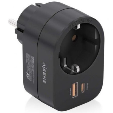 Enchufe Aisens USB Tipo-C PD con Toma de Corriente y USB