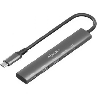 Docking USB Tipo-C Aisens ASUC-5P022-GR - 1xHDMI 4K/ 2xUSB/ 1xUSB Tipo-C/ 1xUSB Tipo-C PD