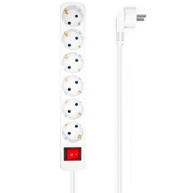 Regleta con Interruptor Aisens A154-0535 - 6 Tomas de Corriente - Cable 1.4m