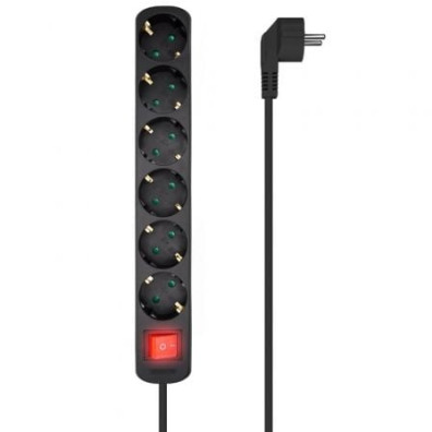 Regleta Aisens A154-0536 con Interruptor, 6 Tomas de Corriente y Cable 1.4m