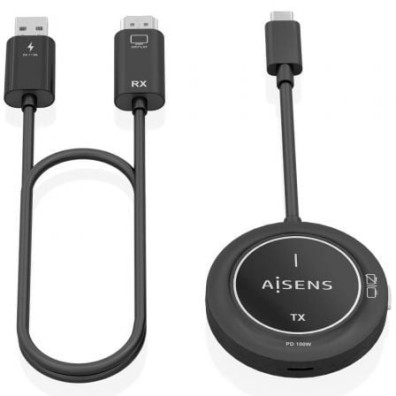 Adaptador/Transmisor de vídeo inalámbrico USB Tipo-C - HDMI Aisens ASWL-H2KC30M004-BK - 100W