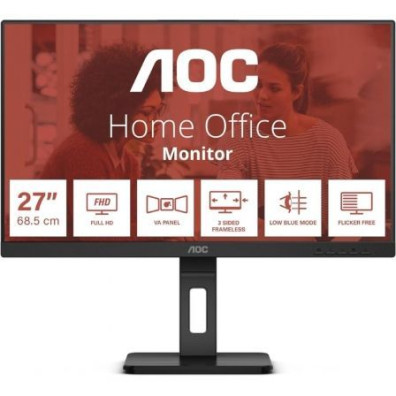 Monitor Profesional AOC 27E3QAF 27" - Full HD Multimedia Regulable en altura