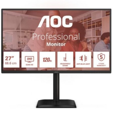 Monitor Profesional AOC Q27E4CV 27" QHD Multimedia Regulable en altura