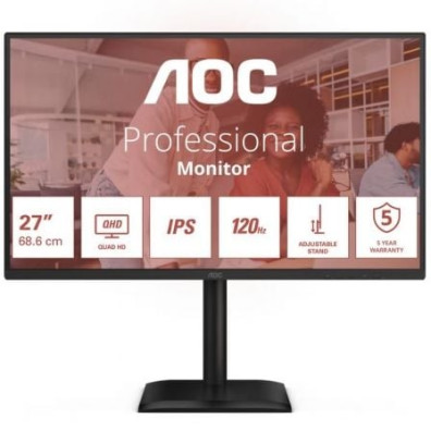 Monitor Profesional AOC Q27E4U QHD 27" Multimedia Regulable en Altura