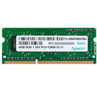Memoria RAM Apacer DV.04G2K.KAM 4GB/ DDR3L/ 1600MHz/ 1.35V - SODIMM