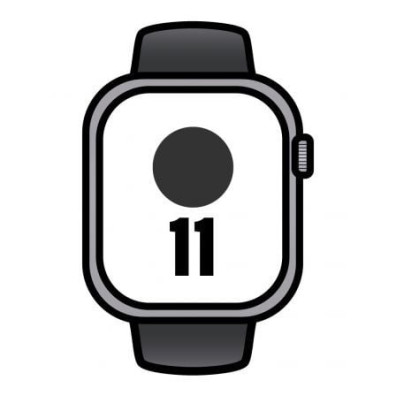 Apple Watch Series 11/ GPS/ 46mm/ Gris Espacial/ Correa Deportiva Negra (M