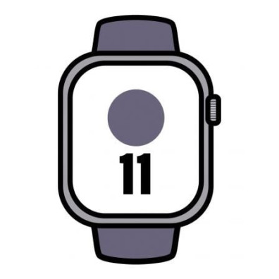 Apple Watch Series 11/ GPS/ 46mm/ Plata/ Correa Deportiva Niebla Lila (S