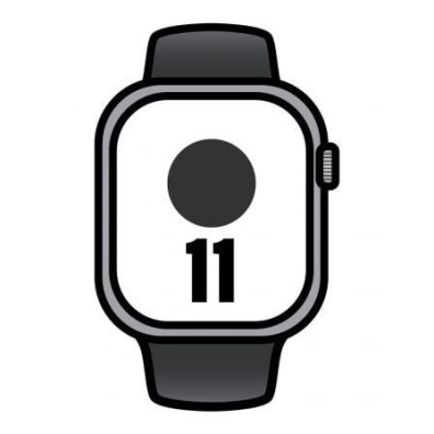 Apple Watch Series 11/ GPS/ Cellular/ 42mm/ Gris Espacial/ Correa Deportiva Negra (S