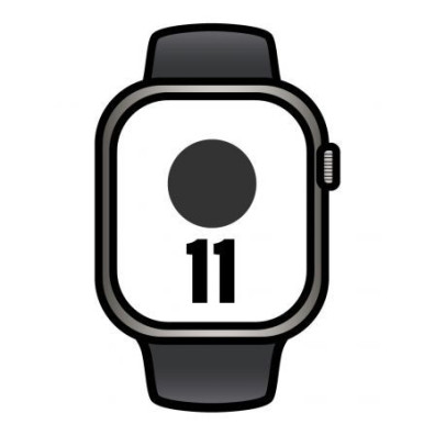 Apple Watch Series 11 Titanio Natural 42mm GPS Cellular Correa Deportiva Negra